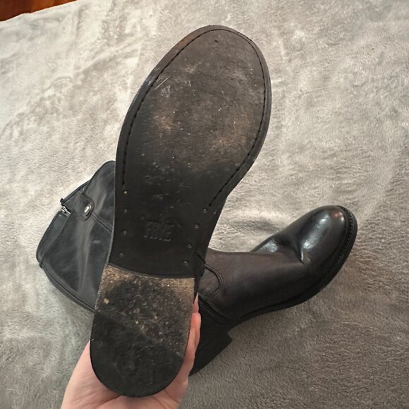 Black Leather Knee-High Boots - Picture 6 of 10